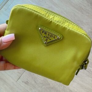 Prada Vibrant Green Nylon Cosmetic Case